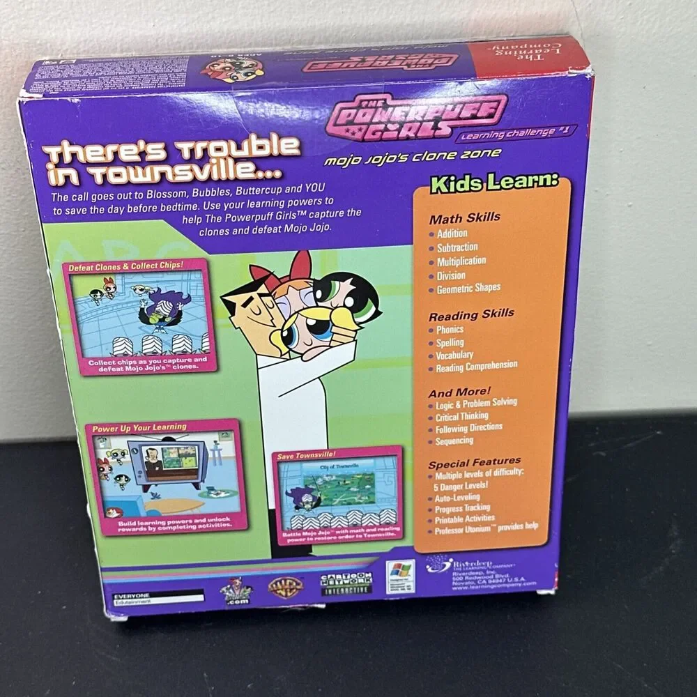 Powerpuff Girls Learning Challenge‎ 1 Mojo Jojo's Clone Zone PC Game 2002 SEALED